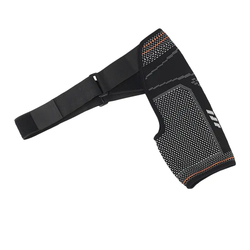 Unisex Knitted Compression Shoulder Brace Adjustable Breathable Sweat Wicking Shoulder Support Strap Stabilizer Protective Gear for Weightlifting Gym Running Training Sports Injury Recovery Outdoor Activities