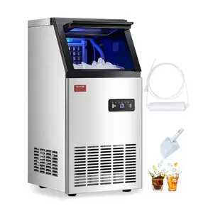 VEVOR 150lbs/24H Commercial Ice Maker, 55 Ice Cubes in 15 Minutes, Freestanding Ice Maker Machine with 33lbs Large Storage Capacity for Bar Office Restaurant, with LED Digital Display Self - Cleaning