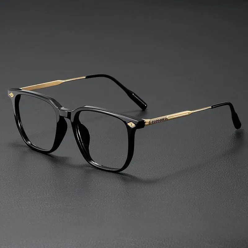 Stylish Large-Frame Geometric Eyewear with Anti-Radiation Blue Light Blocking Lens for Casual Wear, Sports, Black Frame, Bluelight Fashion Glasses, Fashionable Frames Glasses