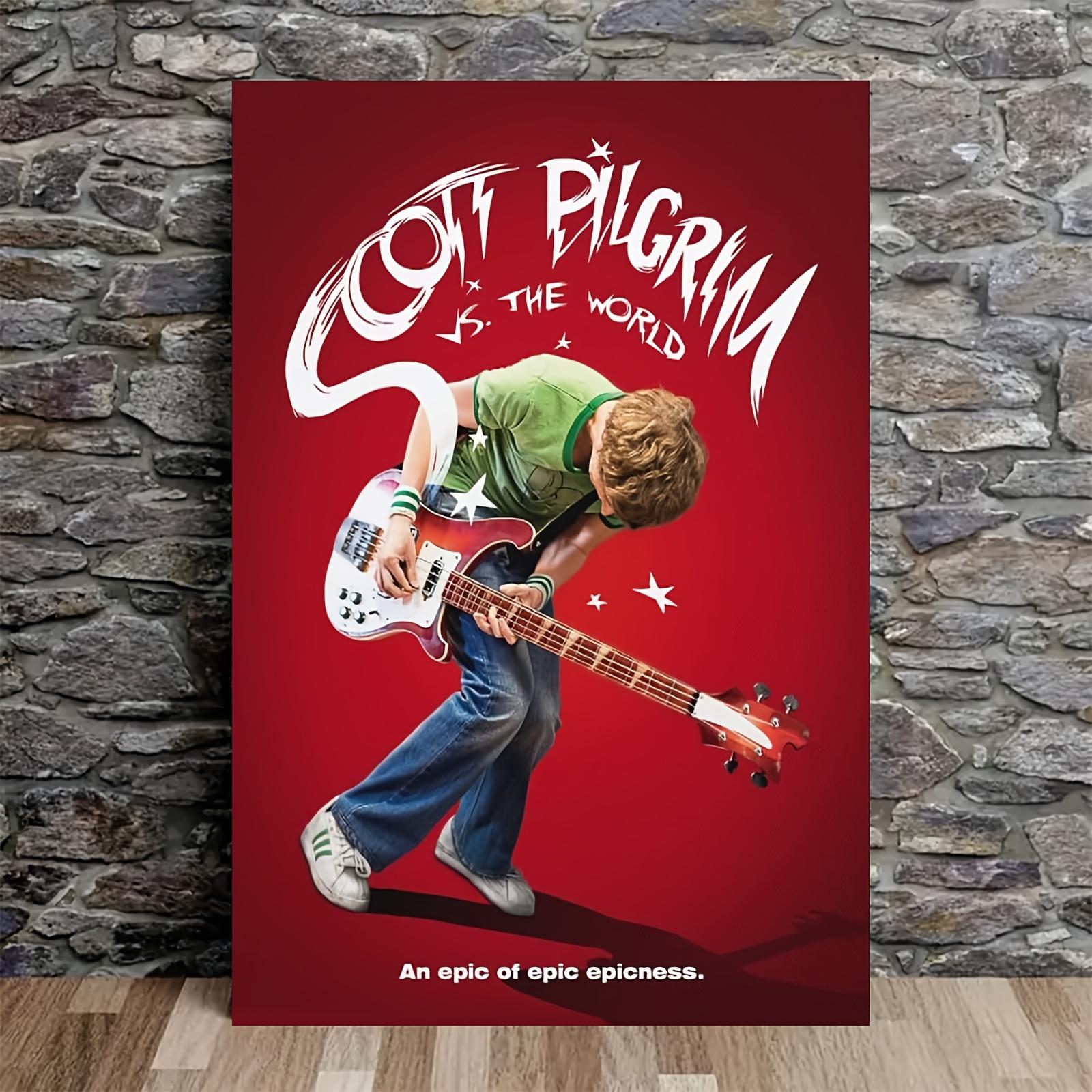 Scott Pilgrim Vs. The World" Retro Canvas Wall Art -  Movie Poster for Bedroom, Dorm, Game Room Decor, 12x18 inches