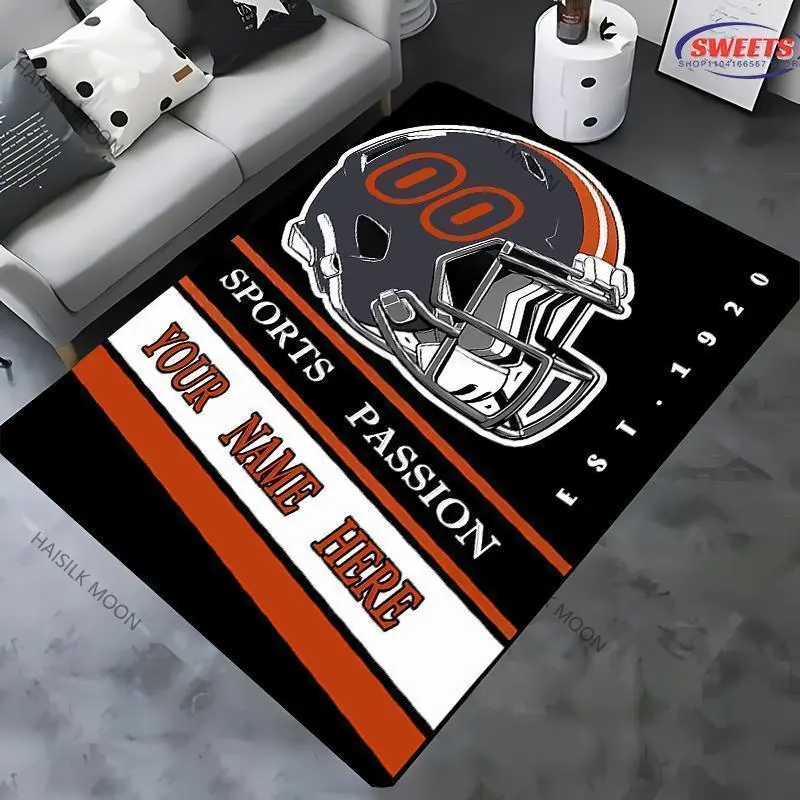 New Arrivals! Personalized Custom Carpet Area Rugs with Your Name and Number Custom Football Mat Gifts for Men Fans Women Kids