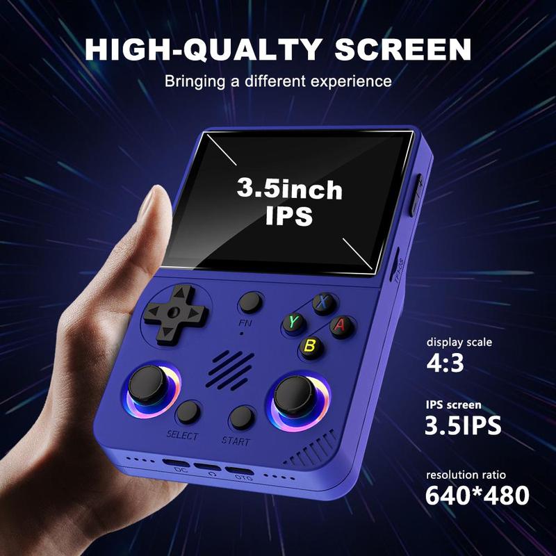 RG36 PRO Retro Handheld Game Console with 3.5 Inch IPS Screen Linux System Multiple Color Options Black Purple White