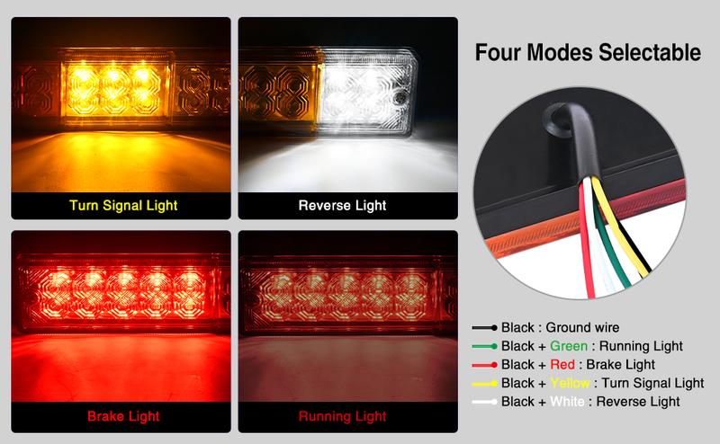 Nilight 2PCS Trailer Tail Light Bar 20LED Brake Running Turn Signals Reverse Light Tail Lights IP65 Waterproof for 10-30V Truck Trailer Caravan Van RV UTV Camper Boat  dealsforyoudays