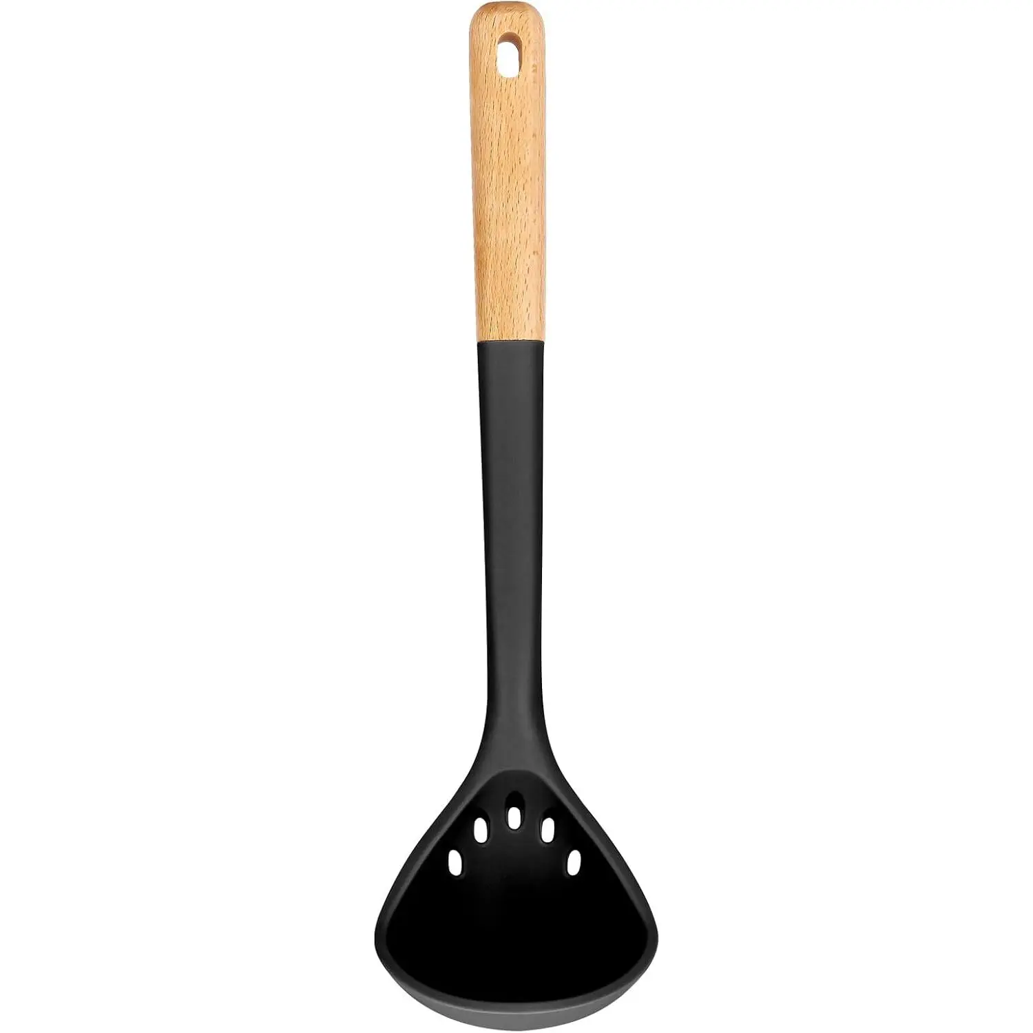 Large  Ladle Spoon for Soup, Non Stick Kitchen Utensils with High Heat Resistant, ,  Kitchen Tools for Cooking, Stirring,Serving Soups, 13.2inch (Black)