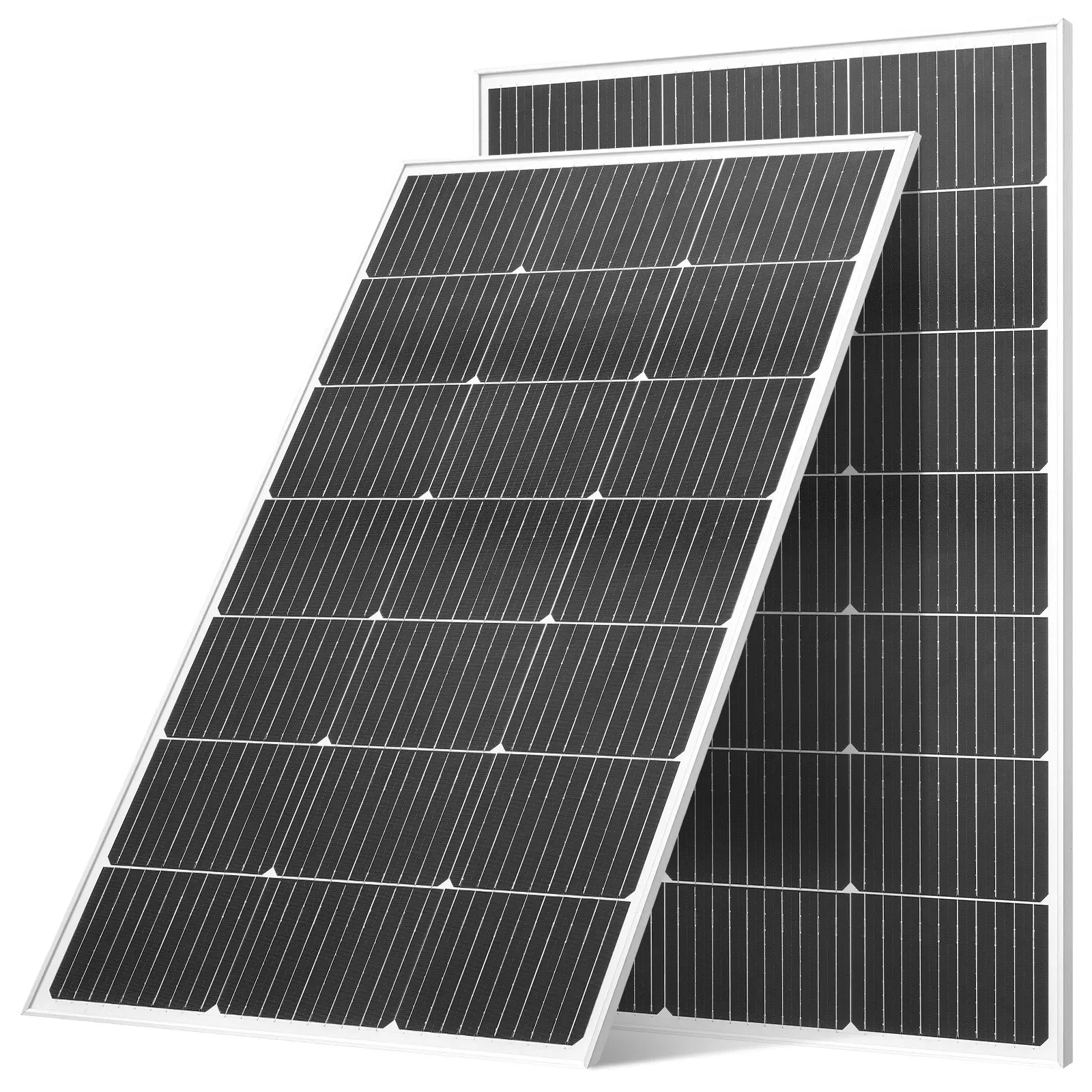 2PCS 100W Monocrystalline Solar Panels, 23 High-Efficiency Mono PV Module with Stable MC4 Output Aluminum Frame, IP65 Waterproof Solar Panel for Car Boat RV Flat Rooftop Off-Grid Applications