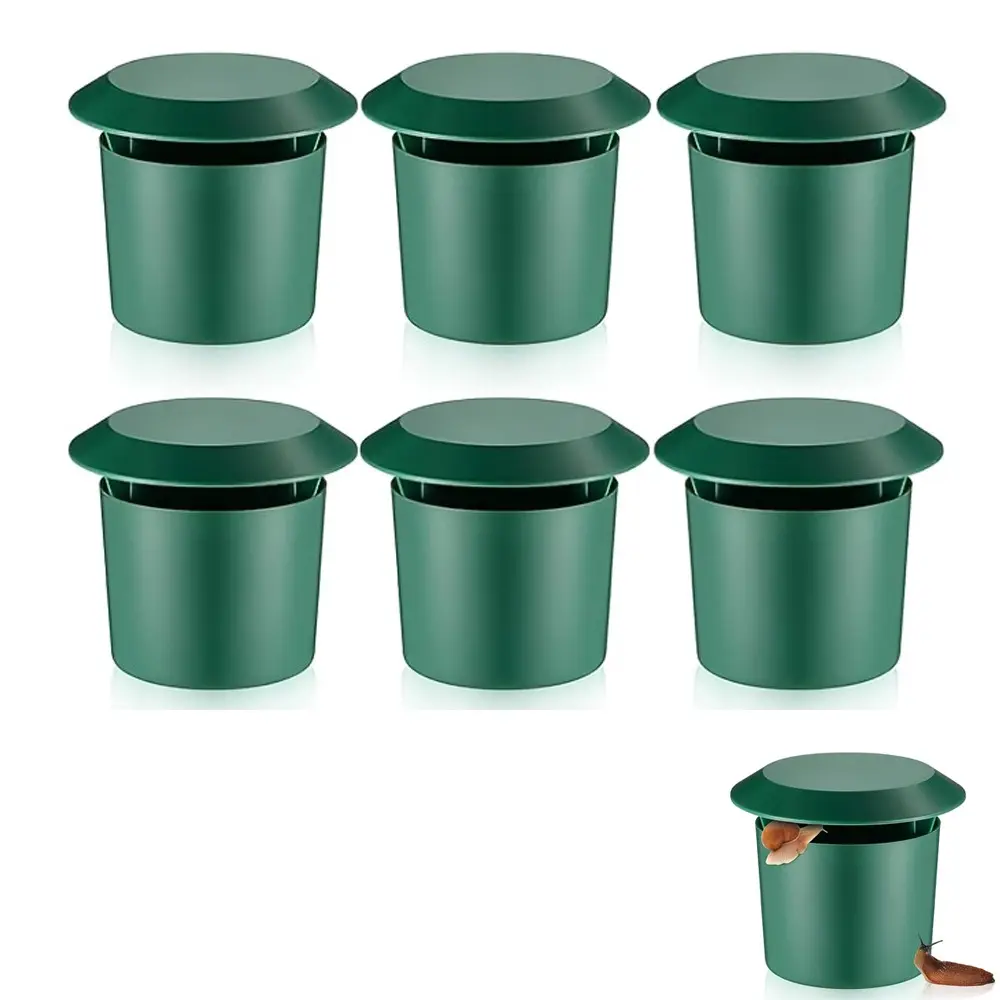 6-Piece Garden Snail Trap Set, Reusable Plastic Pest Control Containers, Ideal for Gardens and Farms, Affordable Bug Prevention Tool
