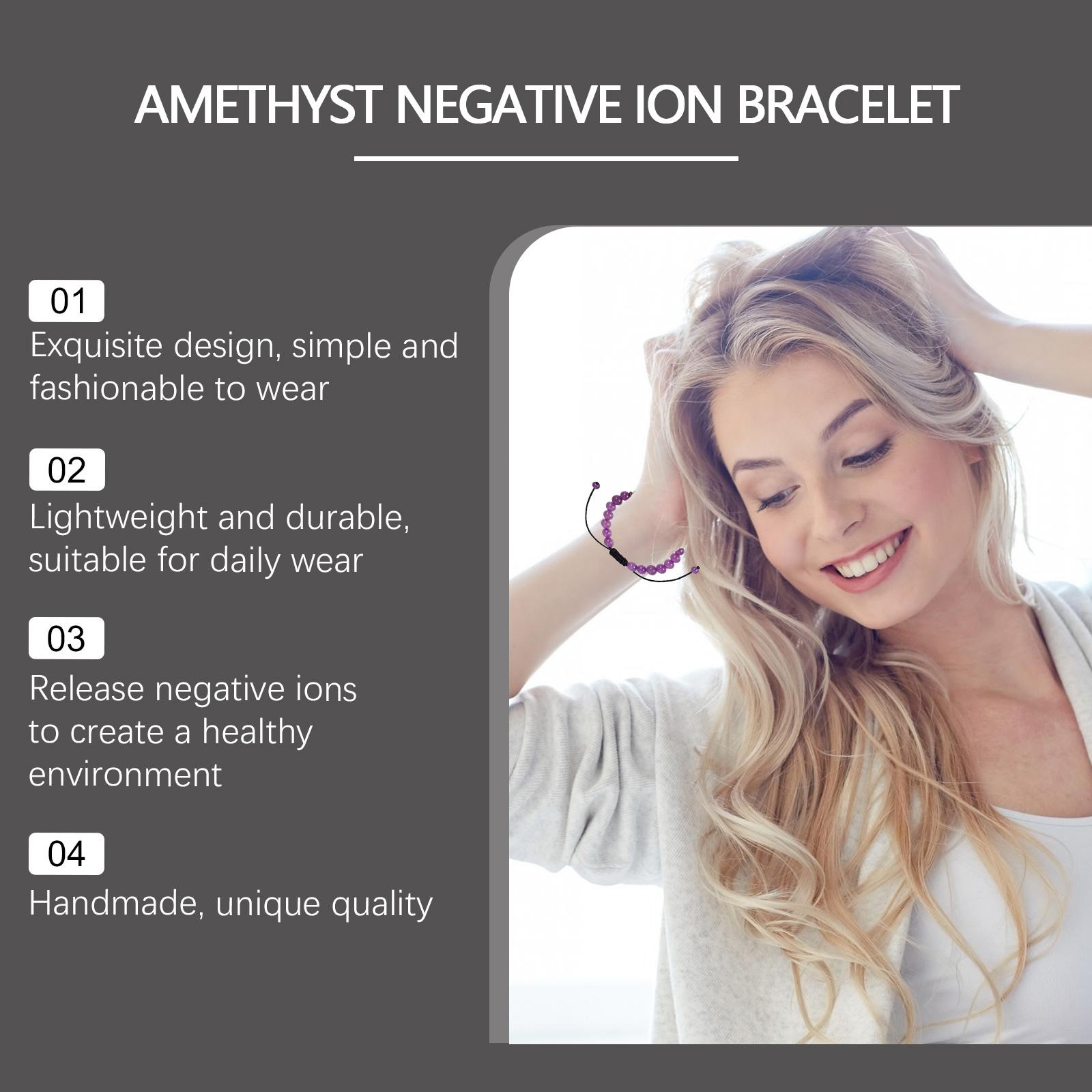 Hoexe Amethyst Bracelet Turquoise Simple Versatile Fashionable Personality Unisex Couple Pink Quartz Amethyst Bracelet