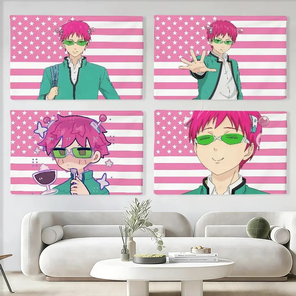 Funny Saiki Kusuo Anime Backdrop Banner, Lightweight Hanging Photo Banner for Party & Club Use, Home Interior Wall Art Decoration Gift (Home & Festive Party Supplies), Banners