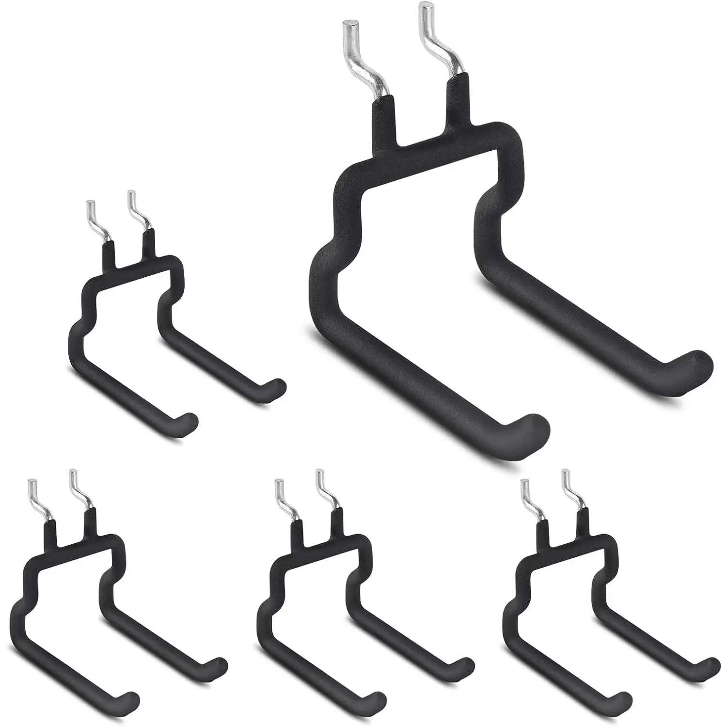 Utility Heavy Duty Pegboard Hooks - 5Pack Peg Board Accessories for Hanging Tools Fit 1/8" 1/4" Peg Holes - Pegboard Organizer Large Tool Holders for Garage Workshop Shed
