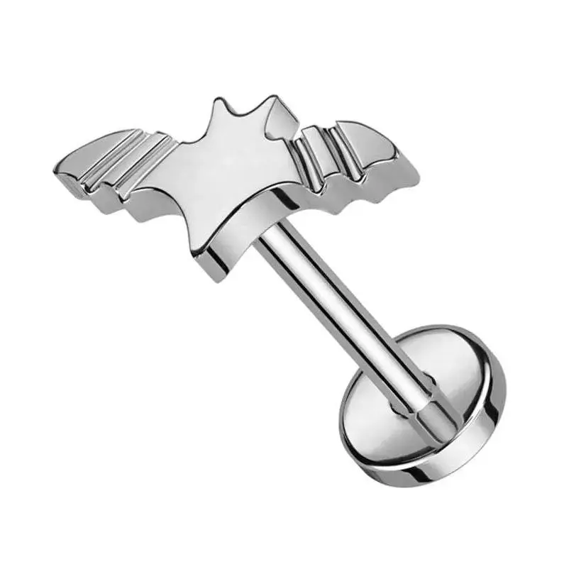 Flying Bat Threadless Titanium Labret