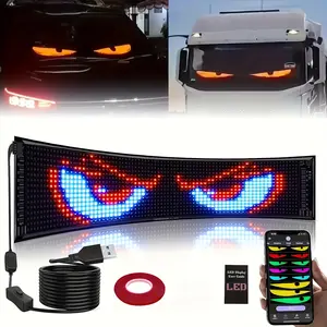 LED Demon Eye Light for Windshield, 5v USB Programmable Waterproof Flexible Digital Display, Remote APP Control, Car Truck Decoration