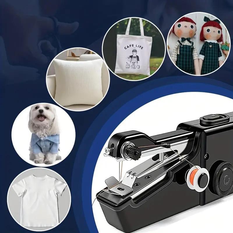 Cordless Handheld Mini Sewing Machine with Random-Color Accessories, 1 Count Portable Electric Sewing Tool Device, (Battery Not Included), Sewing Kit, Home Sewing Machine