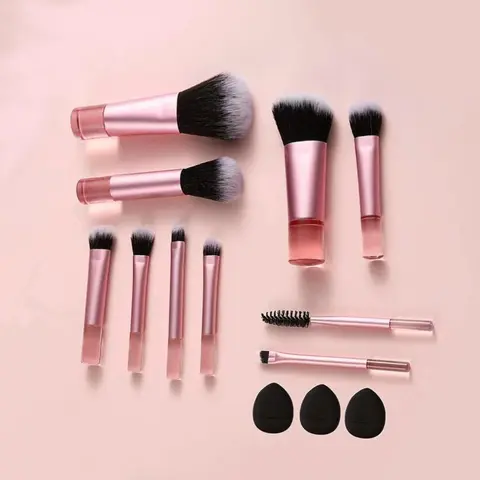 Mini Makeup Brush Set, Brush Combo for Face, Portable Travel Kit, 13 Pieces, Multiple Colors Available, Ideal for On-The-Go Beauty Routine, Makeup Brushes Kits, Cosmetic Brush Set
