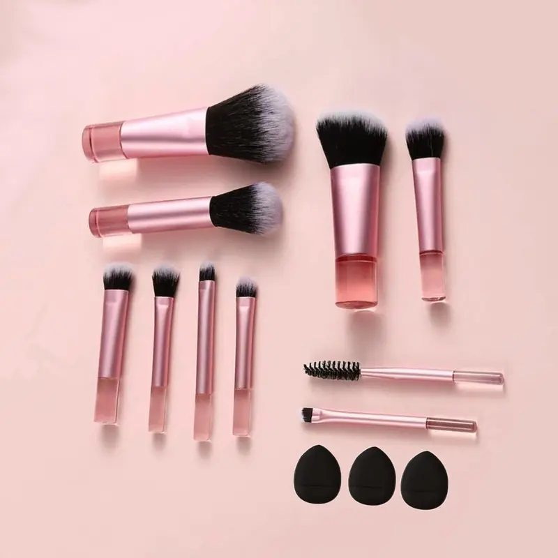 Mini Makeup Brush Set, Brush Combo for Face, Portable Travel Kit, 13 Pieces, Multiple Colors Available, Ideal for On-The-Go Beauty Routine, Makeup Brushes Kits, Cosmetic Brush Set