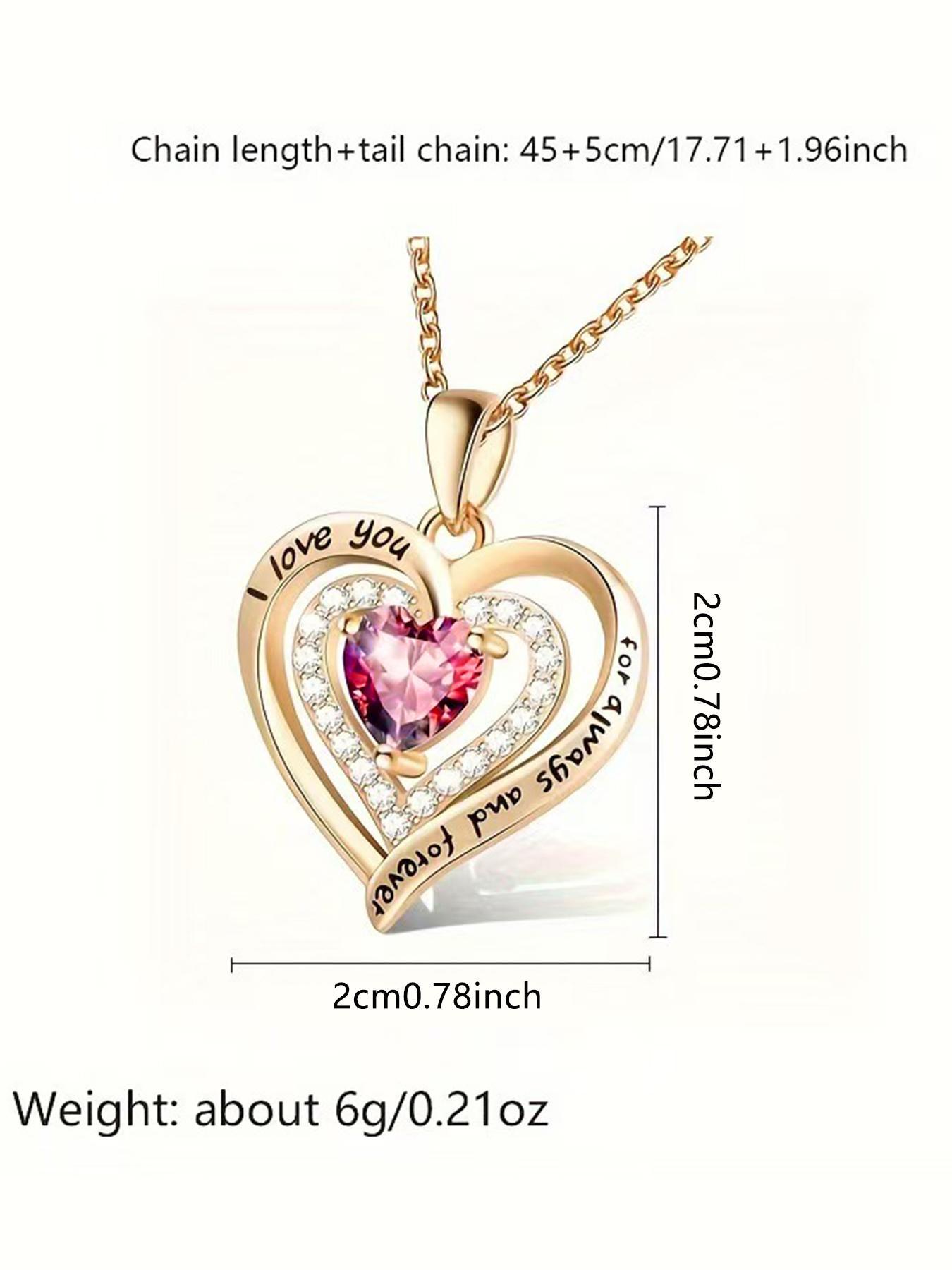 Women's Elegant Love Heart Shaped Quartz Watch & Fashionable Jewelry Set, Including Rose Gold Watch & Box & Necklace & Ring & Earrings, Fashion Watch Set for Women As Gift