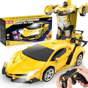 One-click Transforming Robot Car, Suitable for Children Aged 5 and Up, Sturdy and Durable, with A Large Battery.