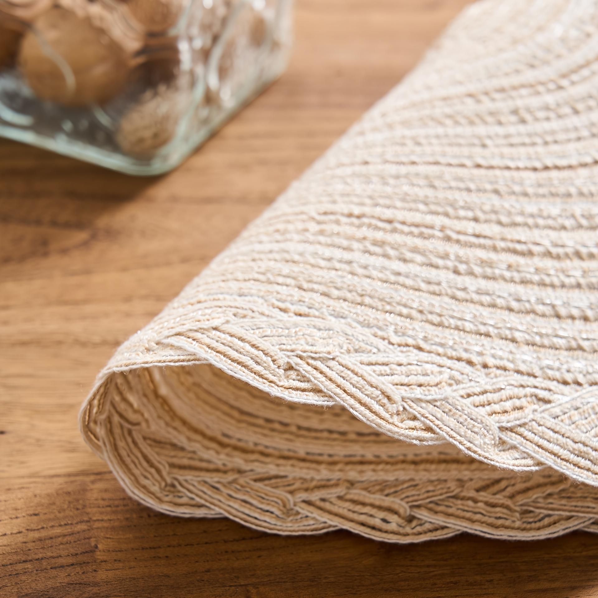 4/6/12pcs Round Woven Placemats with Lace Trim, 29.97 cm - Solid Color Options, Retro Style Kitchen Table Decor Mats for Bowls & Cups, Non-Slip Pads Suitable for Holiday Gatherings, Birthday Parties, Wedding Dinners, and Home Décor