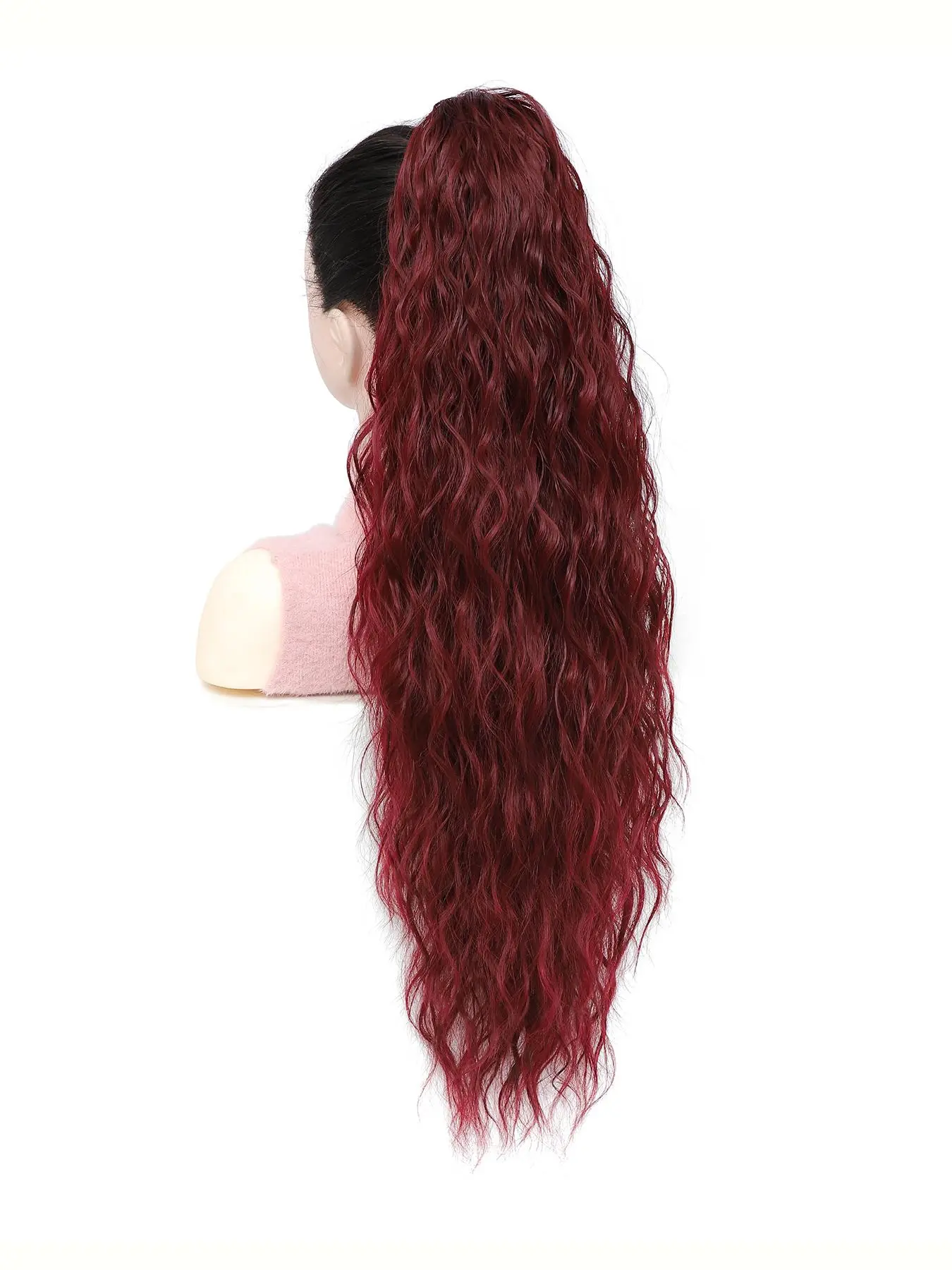 Women's 28 Inch Long Wave Claw Clip-on Ponytail Hair Extension, Heat Resistant Ponytail Hairpiece, Heat Friendly Synthetic Curly Wavy Hair Extensions for Daily & Party Wear, Synthetic Ponytail Hairpieces, Synthetic Hair Pieces