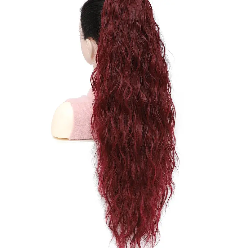 Women's 28 Inch Long Wave Claw Clip-on Ponytail Hair Extension, Heat Resistant Ponytail Hairpiece, Heat Friendly Synthetic Curly Wavy Hair Extensions for Daily & Party Wear, Synthetic Ponytail Hairpieces, Synthetic Hair Pieces