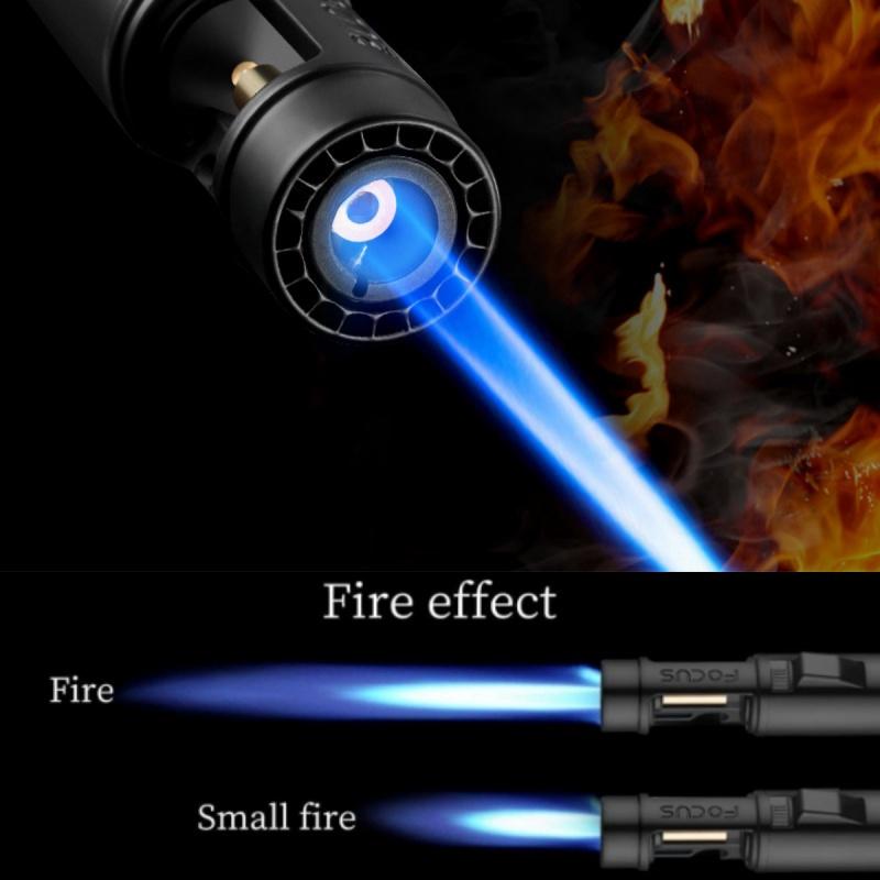 Windproof Jet Flame Lighter 2 In 1 Windproof Lighter - Torch Lighter With Adjustable Jet Flame And 360 Degree Rotation Ignition - Portable Camping Bbq Baking Lighter (Butane Gas Not Included)