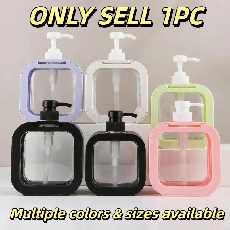 Transparent Soap Dispenser Bottle, Manual Pump Design, Reusable Liquid Filler, Ideal for Bathroom, Kitchen, Hotel, Commercial Use, Plastic