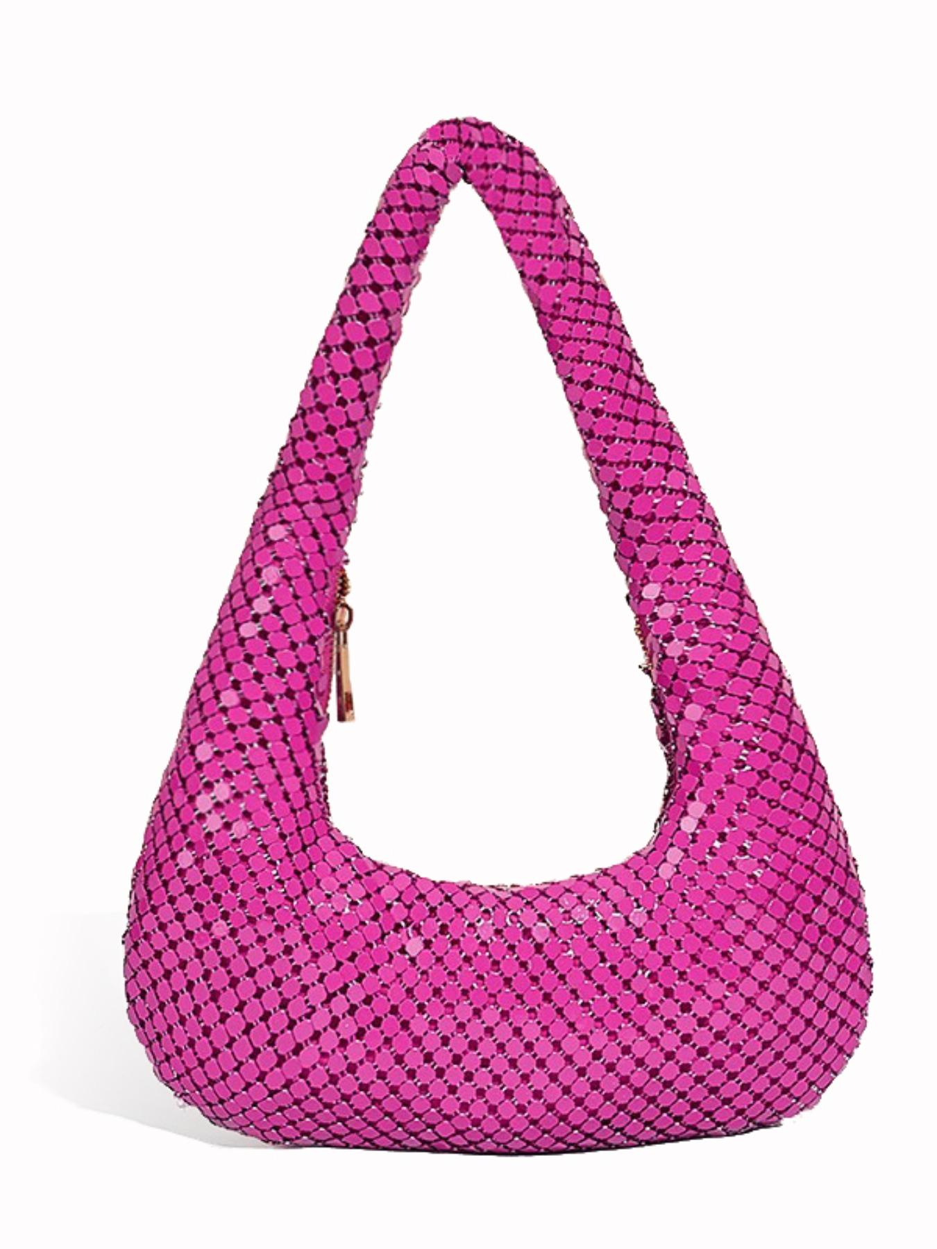 Women's Elegant Metallic Evening Bag, Exquisite Trendy Hobo Bag, Fashionable Bag for Party Decoration, Hobo Shoulder Bag, Elegant Bags, Elegant Embossed Bag