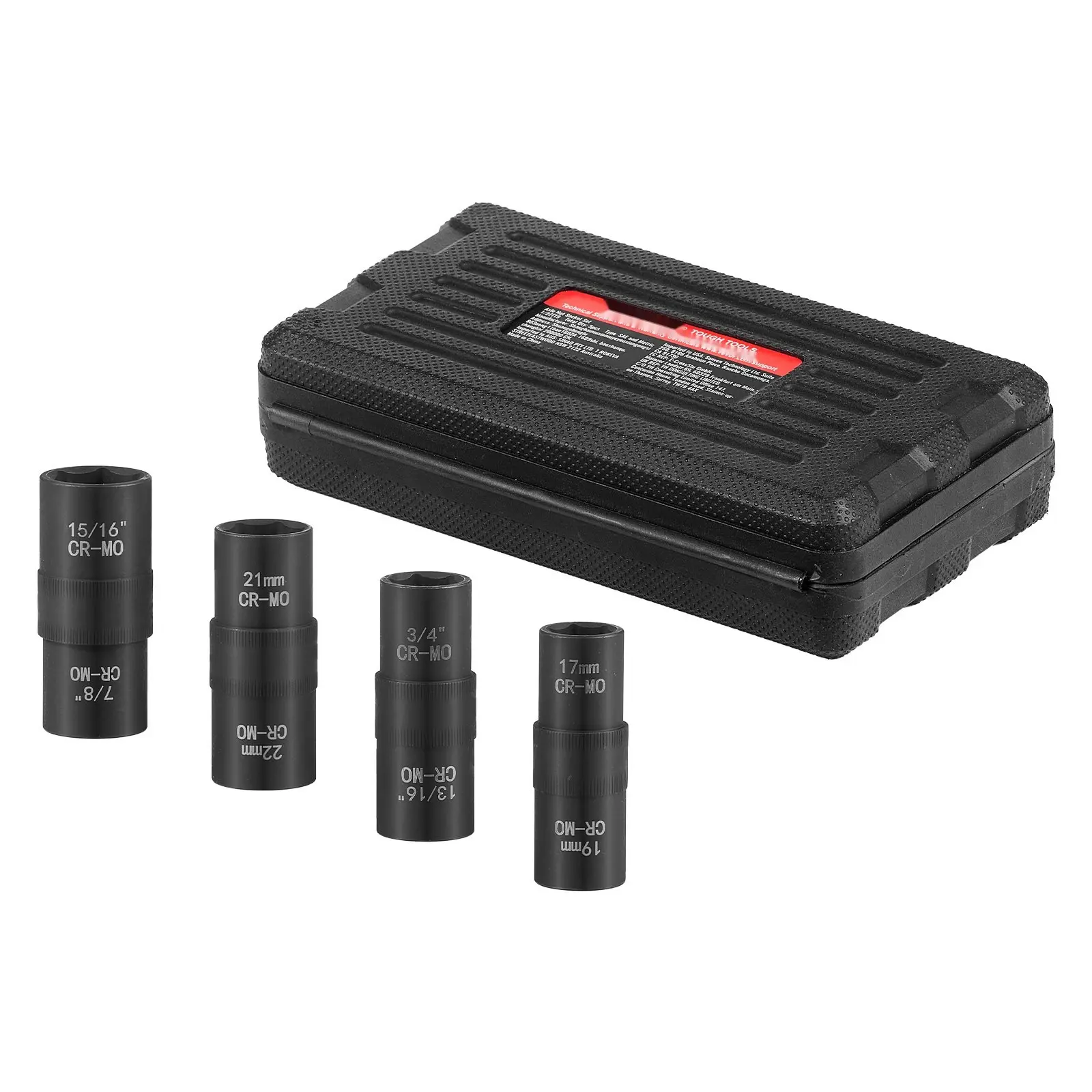 Lug Nut Impact Socket Set 1/2 Inch Drive, Metric And SAE 6-Point Flip Sockets, Magnetic Tray Storage, Quick Release Design, Deep And Shallow Well Sizes, Heavy-Duty Chrome Vanadium Steel Automotive Tool Kit For Maintenance & Repair