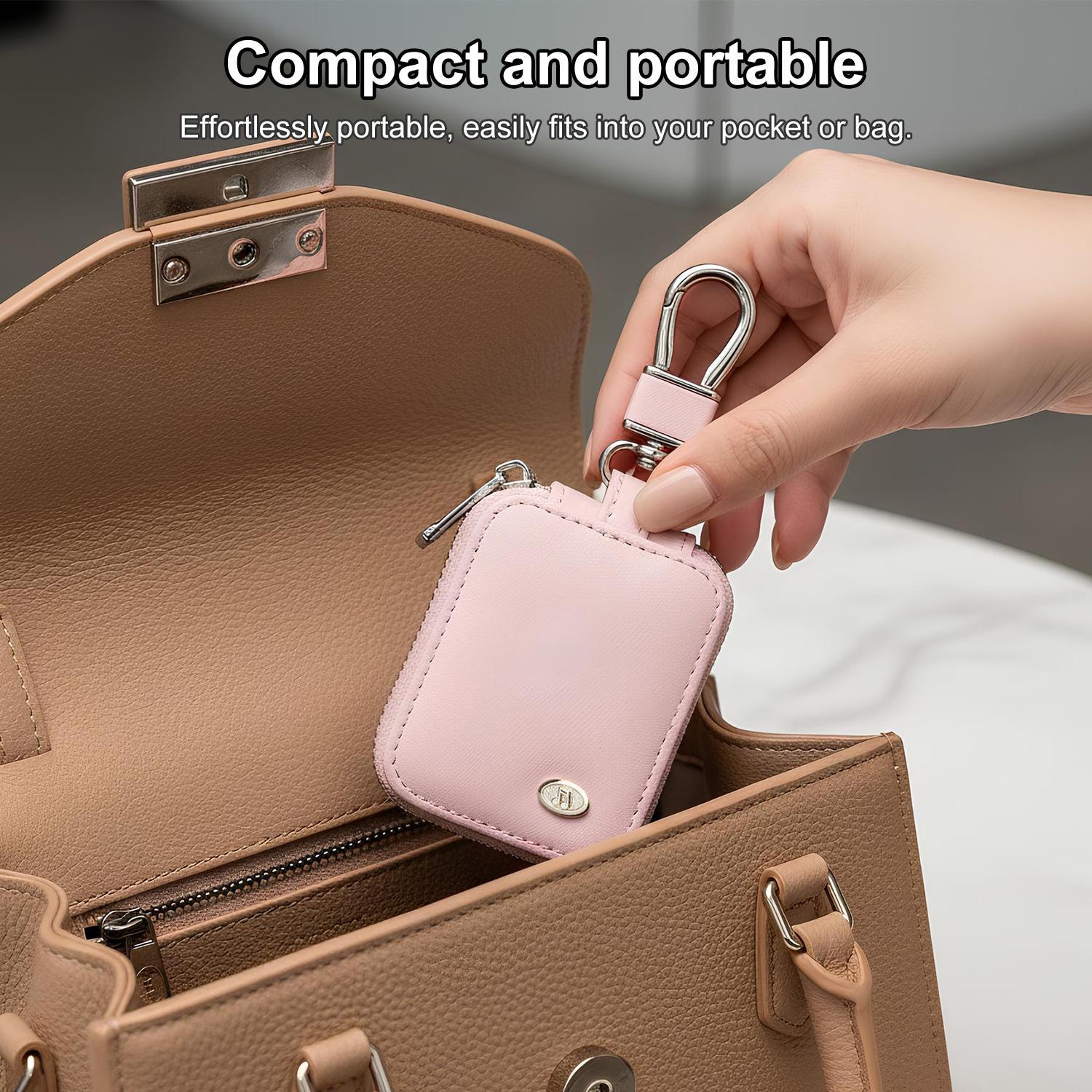Universal Vintage Earbud Case Portable Storage For All Earphones AirPods Pro 4/3/2/1 PU Leather Zipper, Dustproof & Anti-scratch Travel Wireless Earbuds Bag, PU Leather Hard Portable Earphone Case Protective Storage Pouch Bag with Mesh Pocket & Keychain