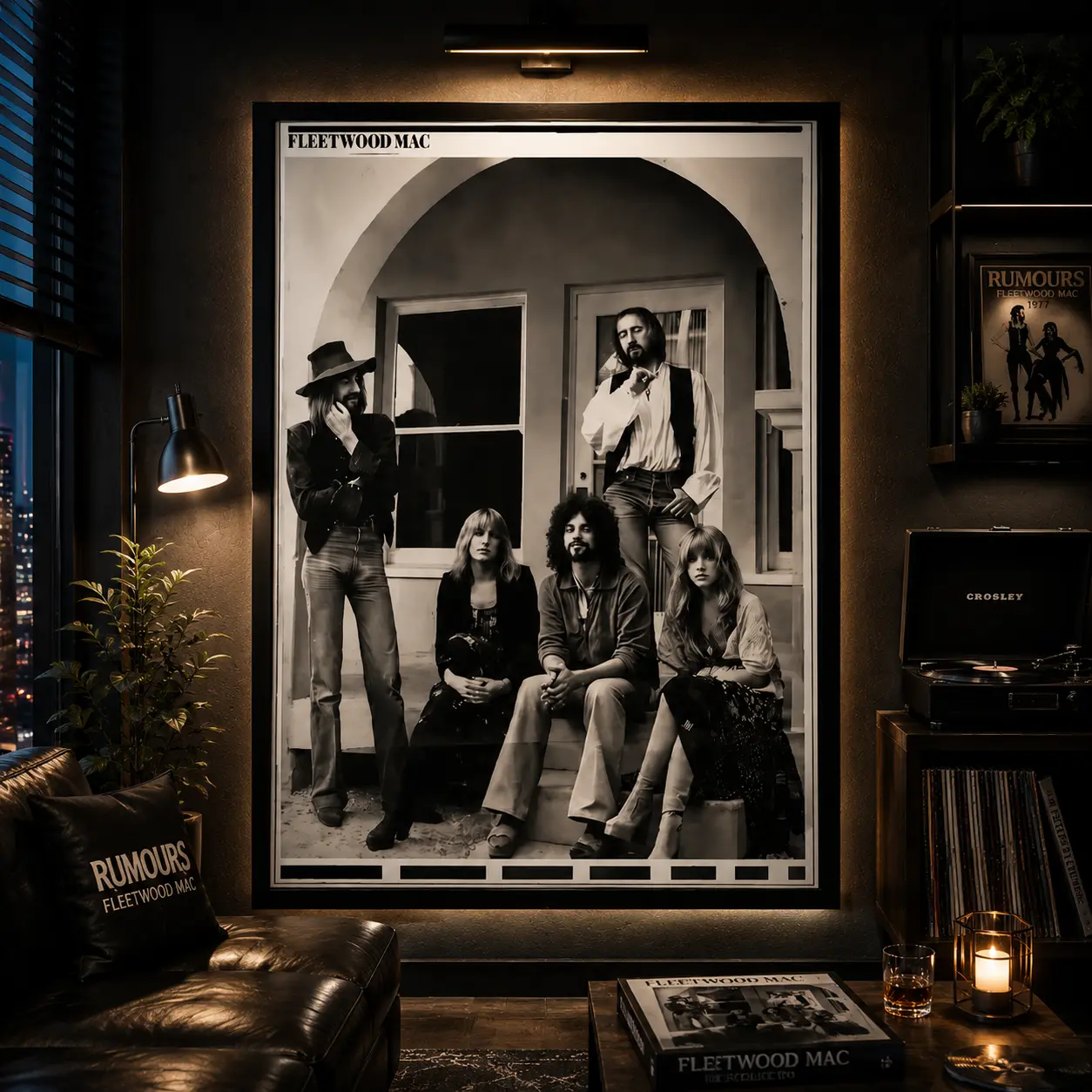 Fleetwood Mac Rock Group Poster, Fleetwood Mac Stevie Nicks Music Band Posters, Canvas Wall Art Print, Vintage Music Room Decor, Classic Rock Poster for Bedroom Dorm Office, Gift for Rock Music Fans, Retro Album Art, Music Lover Decor