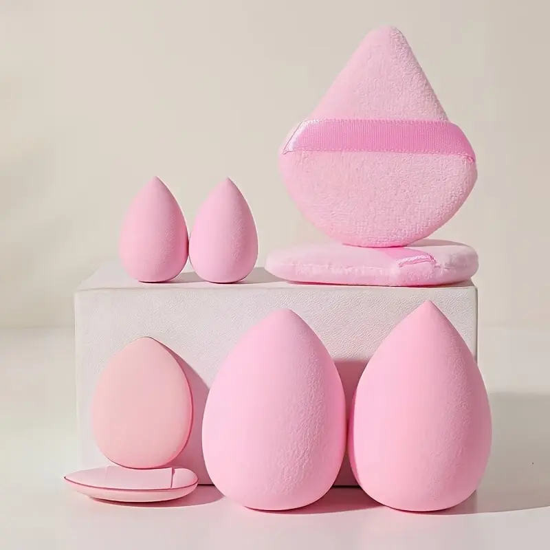 8-Piece Makeup Sponge Set, Makeup Blender, Includes 2 Teardrop Sponges, 2 Triangle Sponges, 2 Mini Sponges, Essential Tool Kit for Beginners