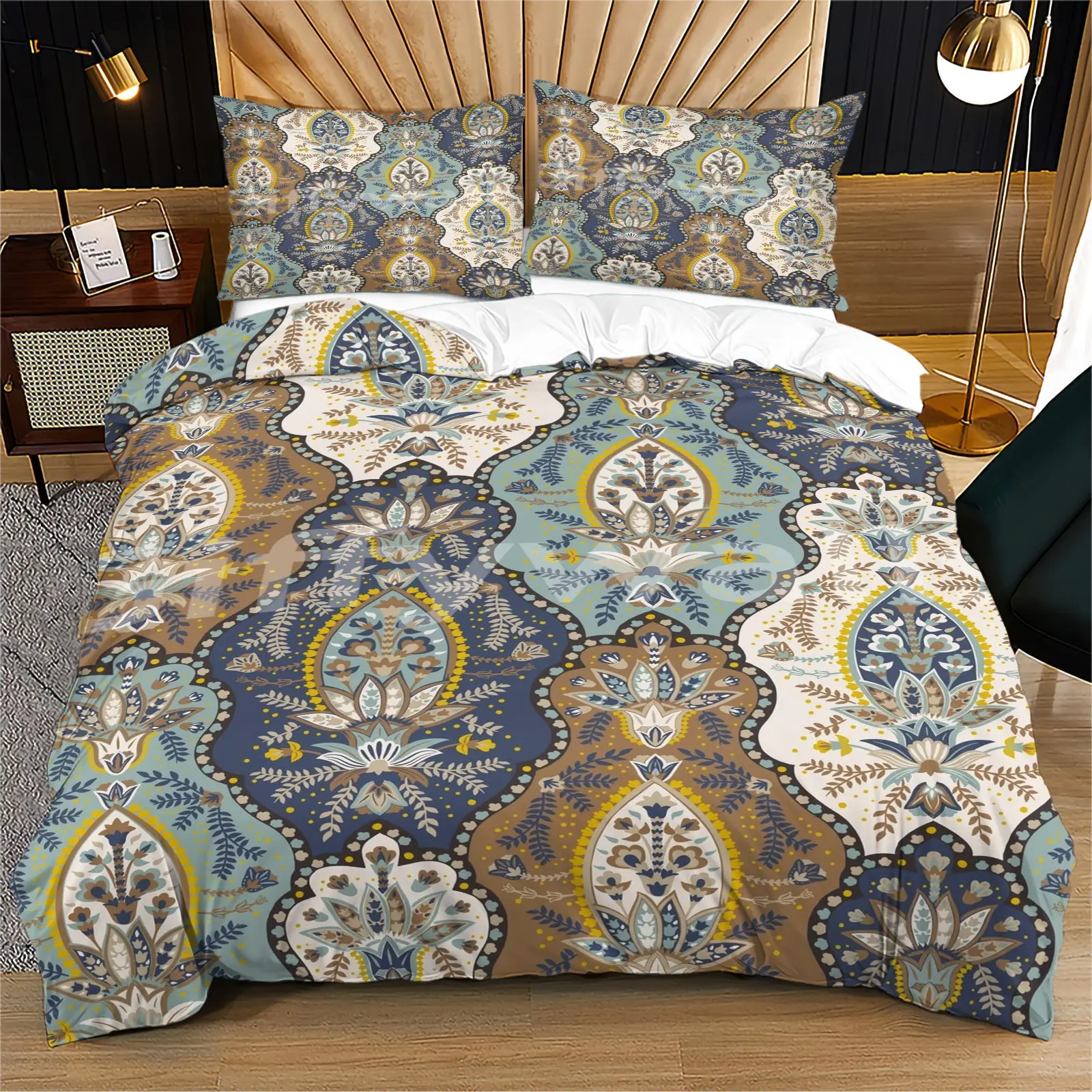 Paisley Print Soft and Durable Bedding Cover Set, Includes 1 Quilt Cover and 1 or 2 Pillow Covers, Excludes Quilt Insert and Pillow Insert, Suitable as Gifts for Children or Adults, Modern Style Fashionable Bedroom Bed Decor