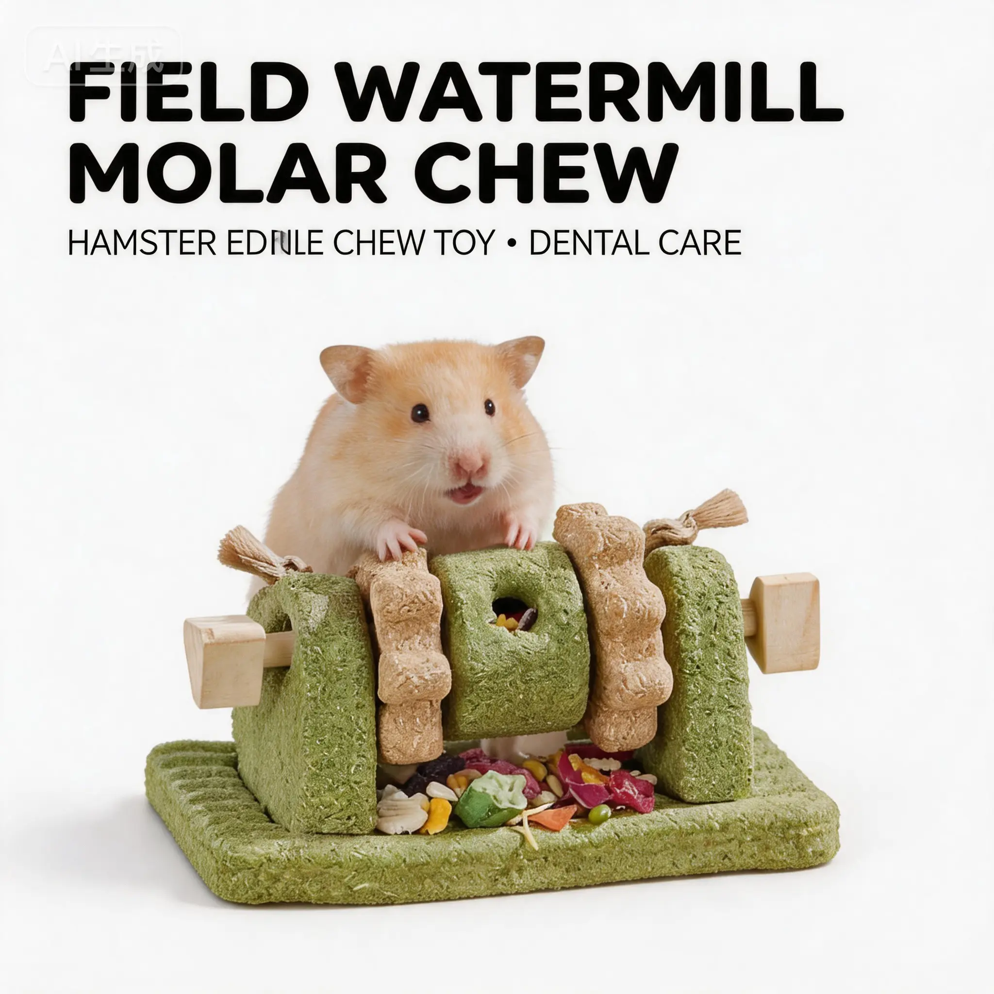 Hamster Dental Chew Sticks, Mountain Waterwheel, Golden Hamster Dental Chew Sticks, Natural, Landscaping Toys, Rabbit