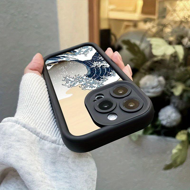 Oil painting of the ocean design black and white Soft TPU Material, Fun and durable, Shockproof and Anti-slip Protection phone case for iPhone 17 E Air Pro ProMax iPhone16 15 14 Plus 13 12 Mini 11 X XS XR