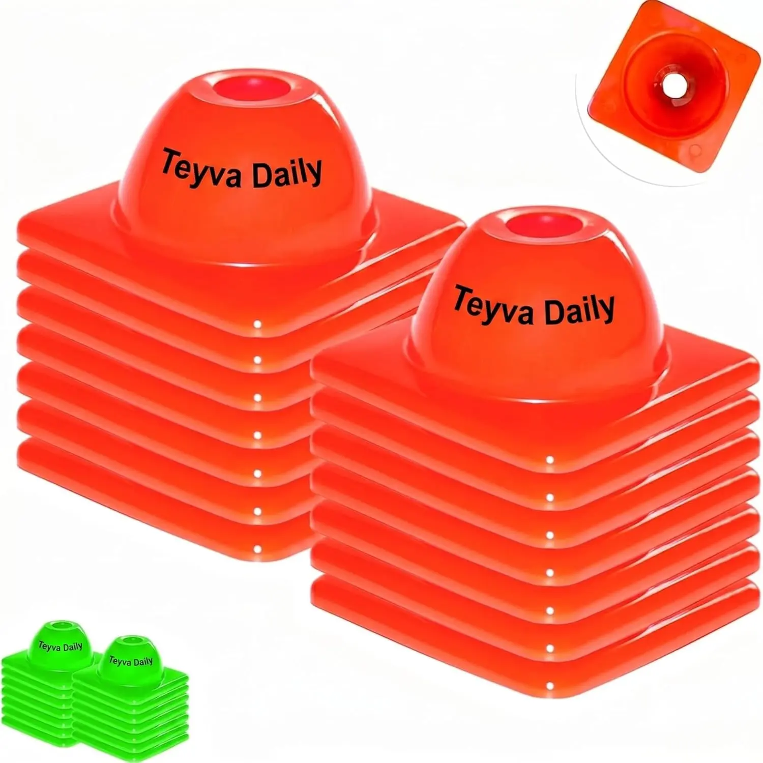 2" (15, 30 Pcs) Heavy Duty Agility Training Cones for Sports Agility Cones Outdoor Games Mini Flexible PVC Cone for Coaching Soccer Basketball Drills Bike Motorcycle