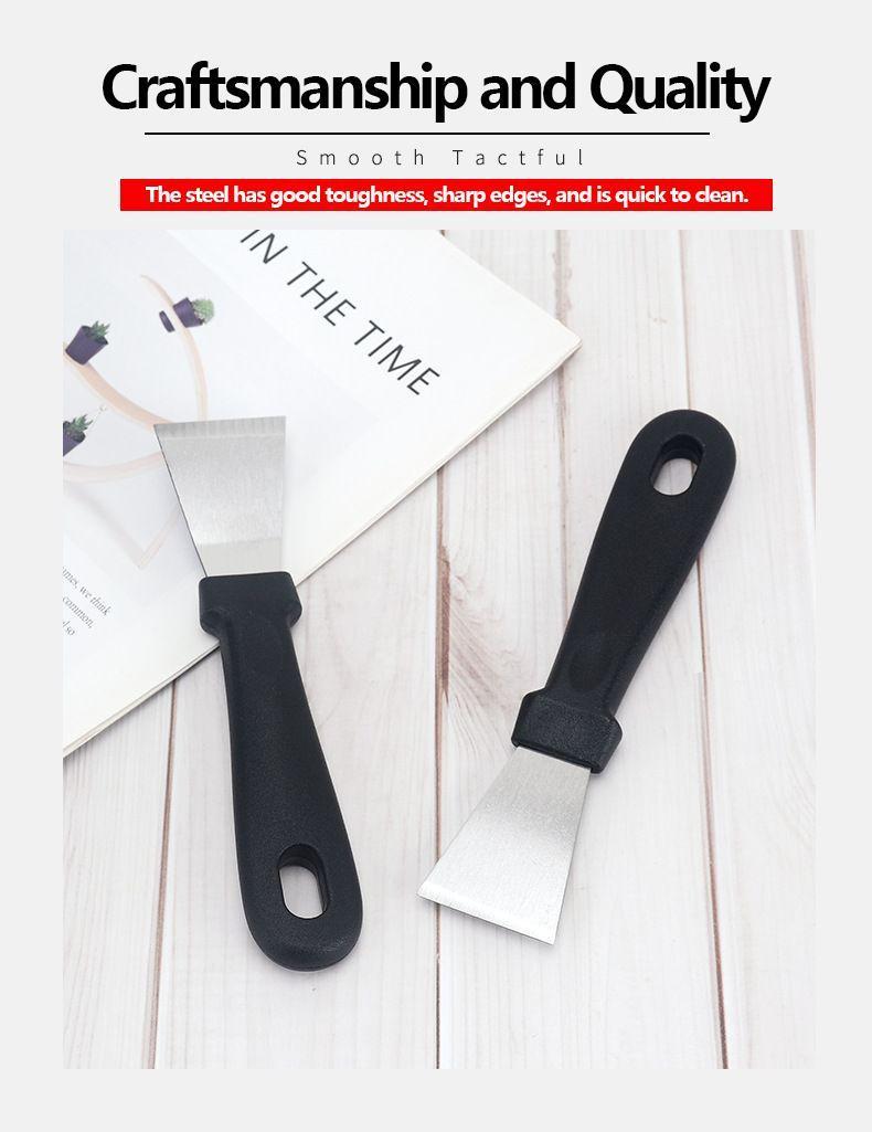 Kitchen scraper, range hood cleaner, pot bottom descaling tool, thickened stainless steel spatula.
