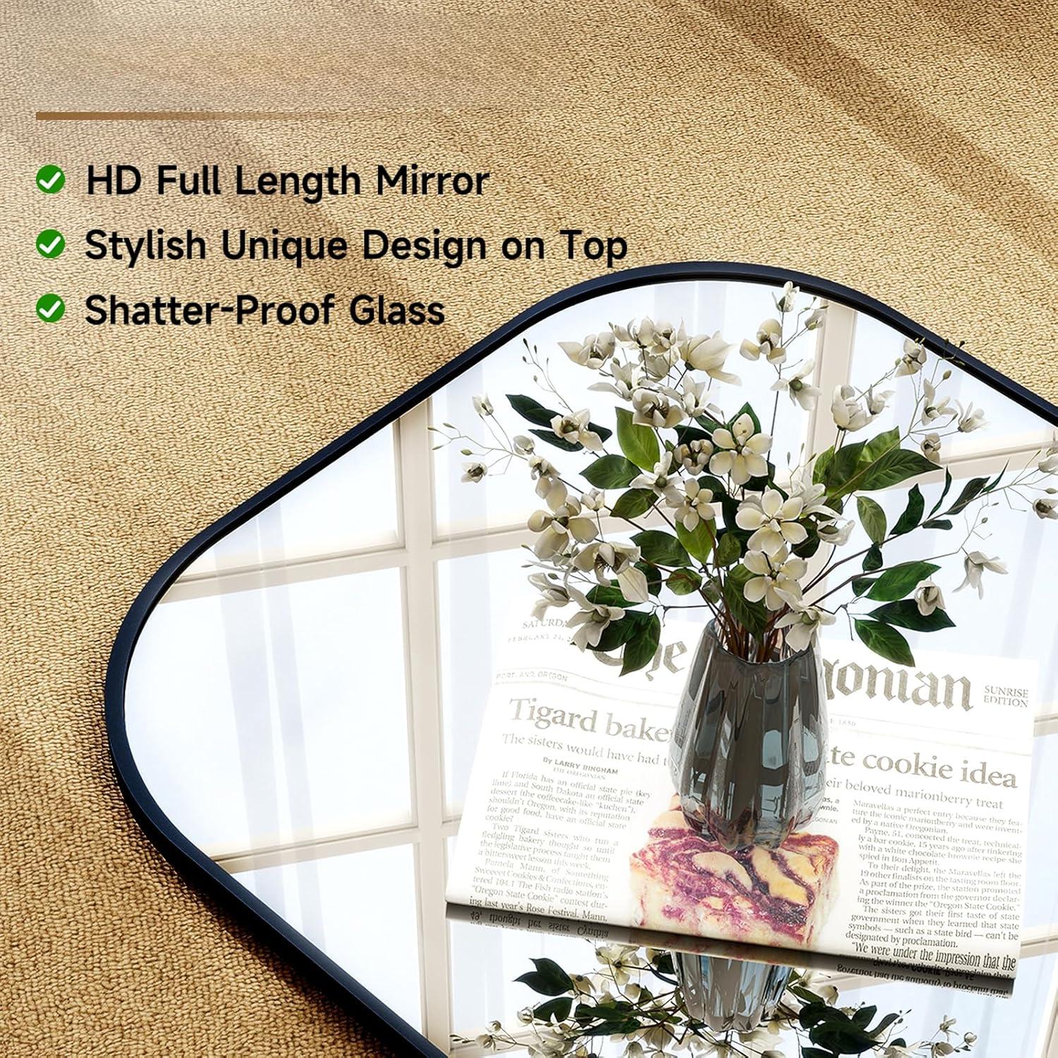 28"x71" Full Length Mirror Floor Mirrors Freestanding Hanging or Leaning Large Mirrors Full Mirror with Stand for Cloakroom, Bedroom, Living Room, Black 28"x71" Full Length Mirror Floor Mirrors Freestanding Hanging or Leaning Large Mirrors Full Mirror with Stand for Cloakroom, Bedroom, Living Room, Black