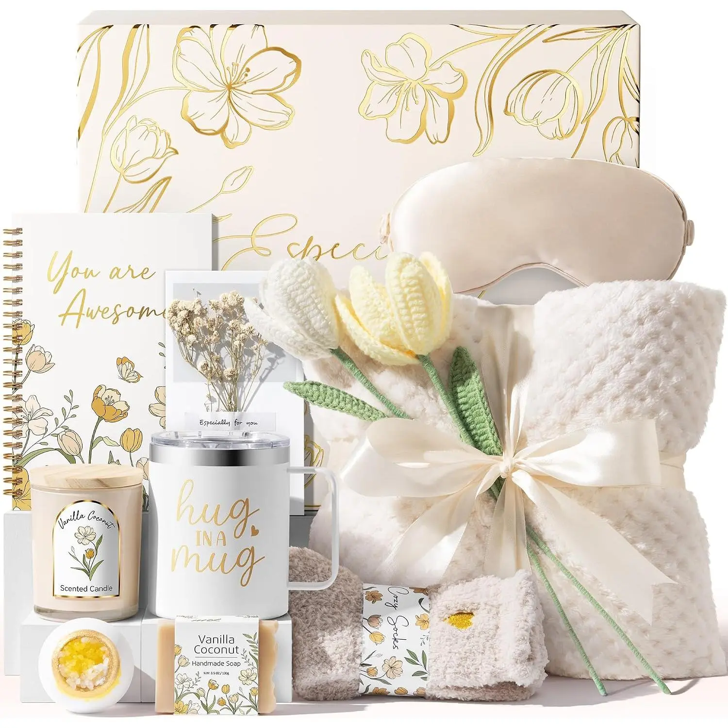 for Self Care Package Get Well Gift Baskets for| Get Well Soon Thinking of You Spa Sympathy Gift Basket, Christmas Inspirational Gift Set for Mom Her Friend Wife Sister