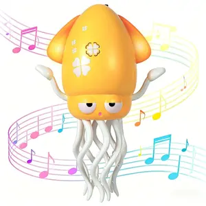 - Electric Crawling Octopus Tummy Time Toy - USB Rechargeable Dancing Musical Squid Toys with Lights, Birthday Gifts for 3 4 5 6 Year Old Boys Girls, Funny Desk Decor (Yellow)