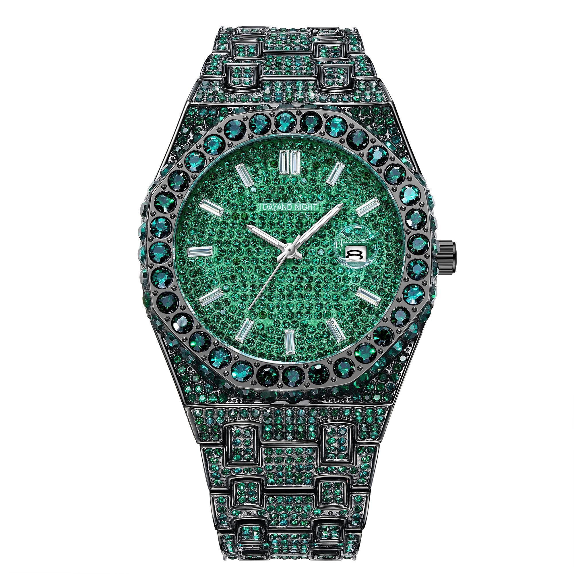 Iced Out Full Pave Round Dial Watch for Men & Women! Features sparkling simulated diamonds all over, a classic round face, and everyday water resistance. Comes in 5 stunning colors! Perfect as an anniversary gift, Valentine's present.