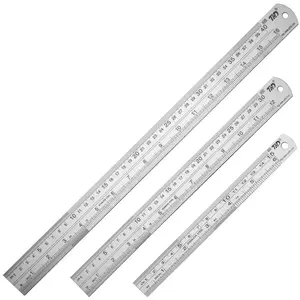 Metal Straight  Ruler Stainless Steel Ruler 6 Inch 12 Inch 16 Inch Ruler Set Rulers Bulk Set of 3