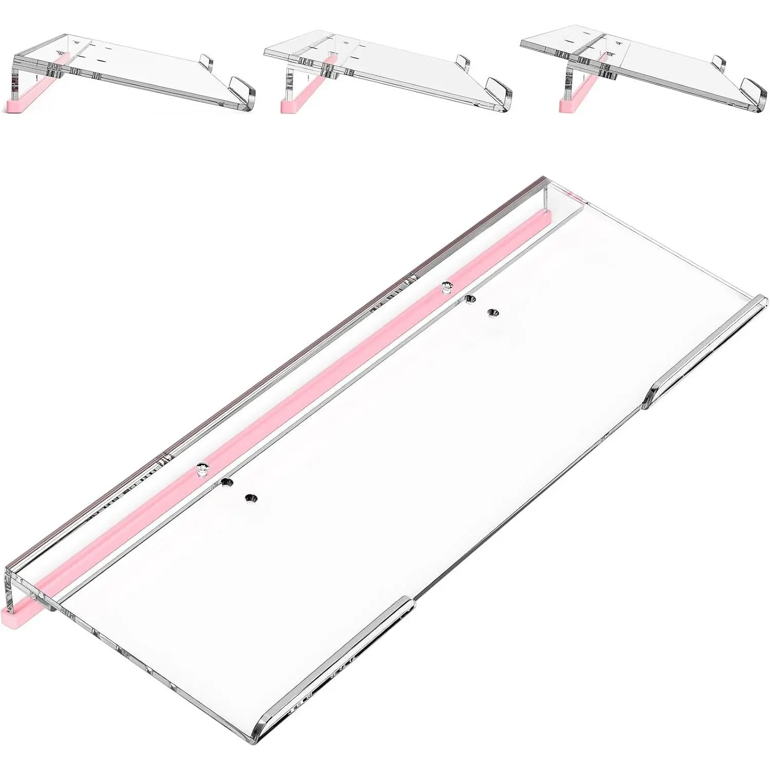 Computer Keyboard Stand for Desktop - 6-Level Height Adjustable Acrylic Keyboard Riser Non-Slip Ergonomic Key Board Tray Holder for Home School Office Desk Accessories, Clear