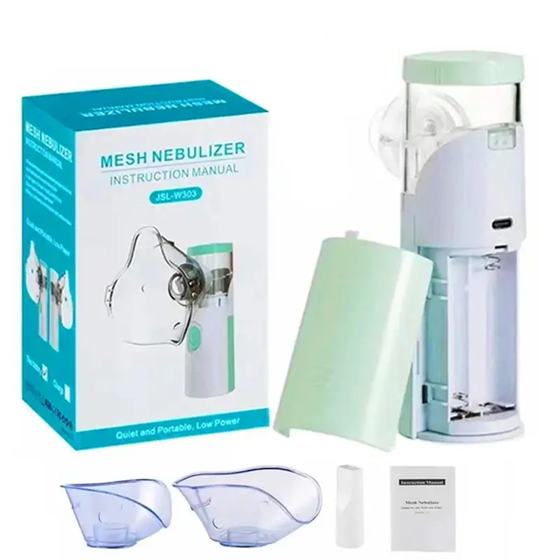 Portable Outdoor Nebulizer, USB Powered/AA Batteries Required Handheld Nebulizer with Accessories, Quiet Grid Nebulizer Inhaler, Emergency Equipment f
