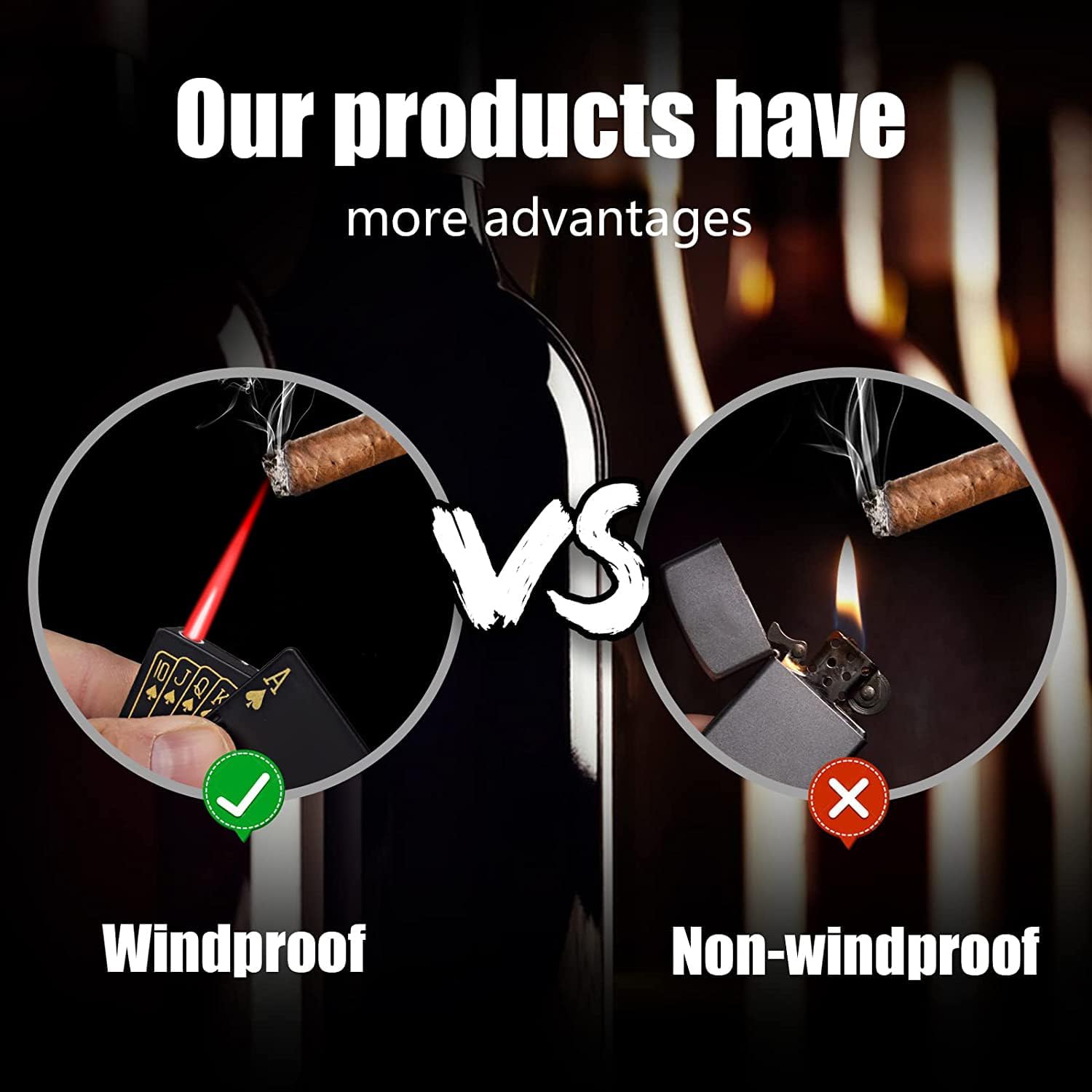 A-CARD Red Flame Torch Lighter – Windproof, Refillable Butane Jet Flame Lighter with Metal Poker Design – Perfect for Camping, BBQ, Candles, Birthdays & Gifts (No Gas)