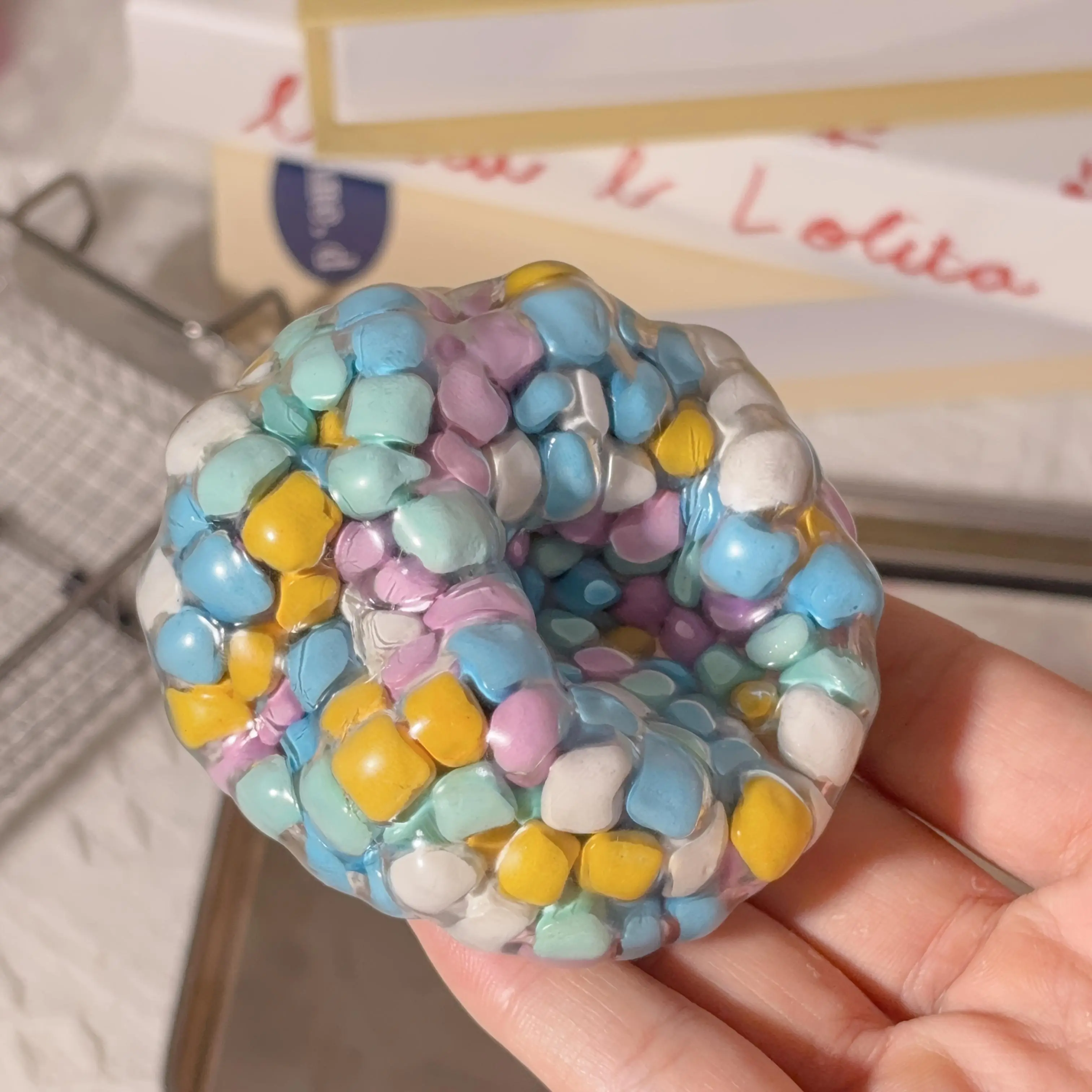 Colorful Unisex Xylitol Handmade ASMR Ball Toy - Brand-New, Explosive Beads-Infused Stress Relief Toy for Carnival, Global Family Gatherings
