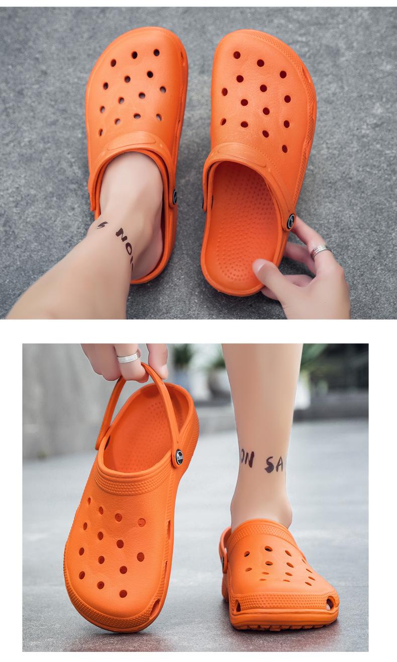Mimilove Unisex Sandals Garden Clogs Women's Summer New Solid Color Slippers Couple Closed-Toe Beach Sandals Beach Clogs