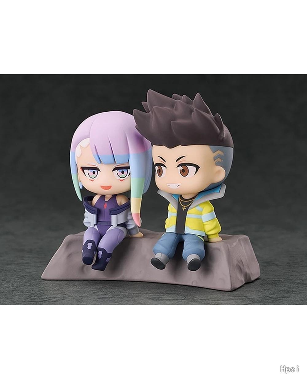 8CM Anime Cyberpunk: Edgerunners Figure David Martinez Lucy Qset To The Moon Sitting Figure Toy Acton Figure Set Doll Gift
