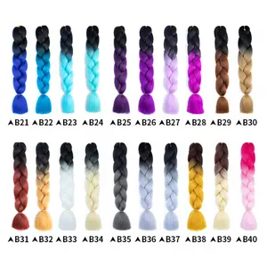 American stylish and trendy two-tone large braids, African dreadlock wigs, synthetic high-temperature fiber colorful large braids