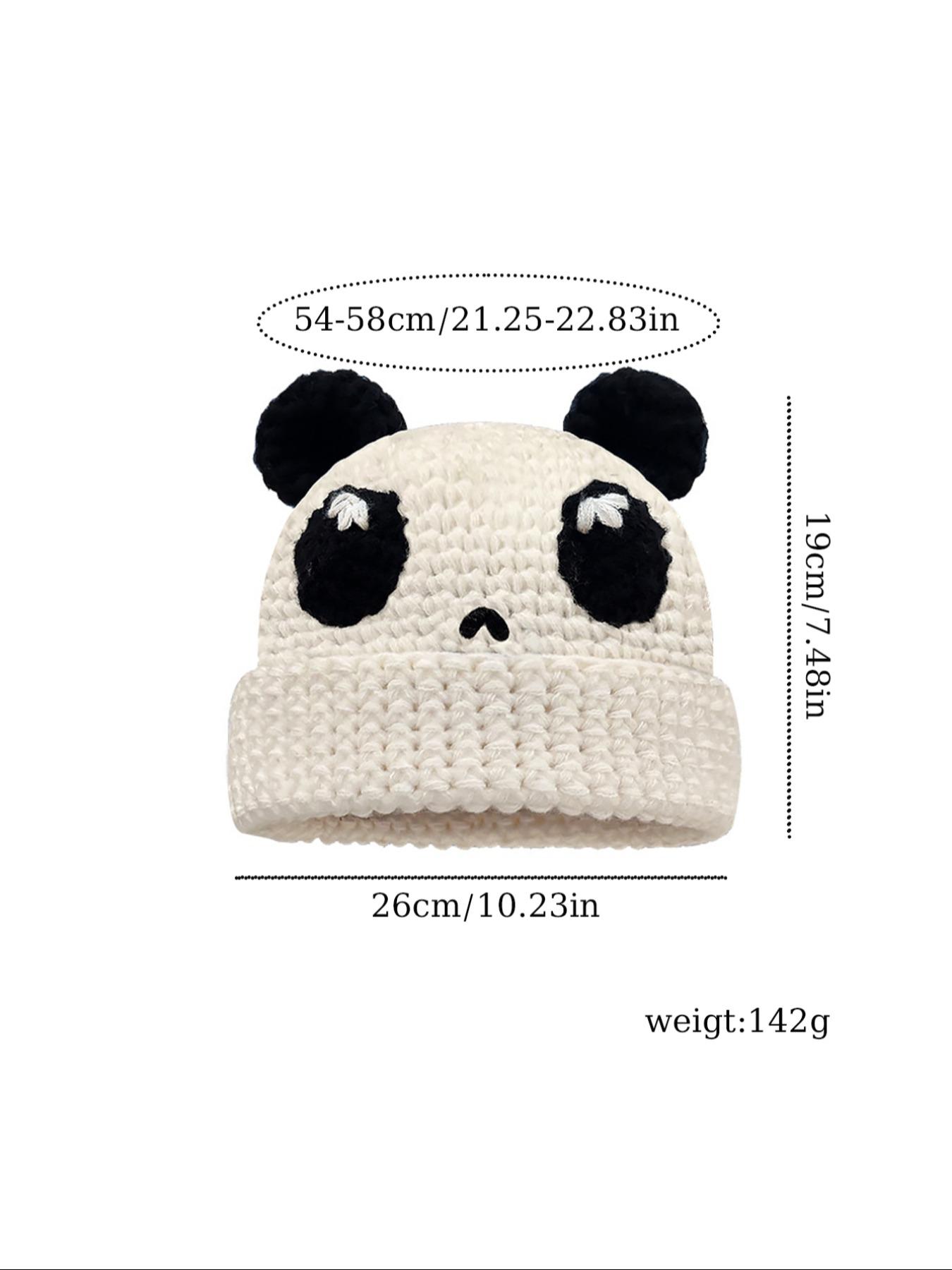 Cute Cartoon Clown/Panda Design Beanie Hat, Casual Thickened Windproof Braided Crochet Warm Knit Hat for Fall & Winter, Fashion Accessories for Both Men & Women, Animal Hats