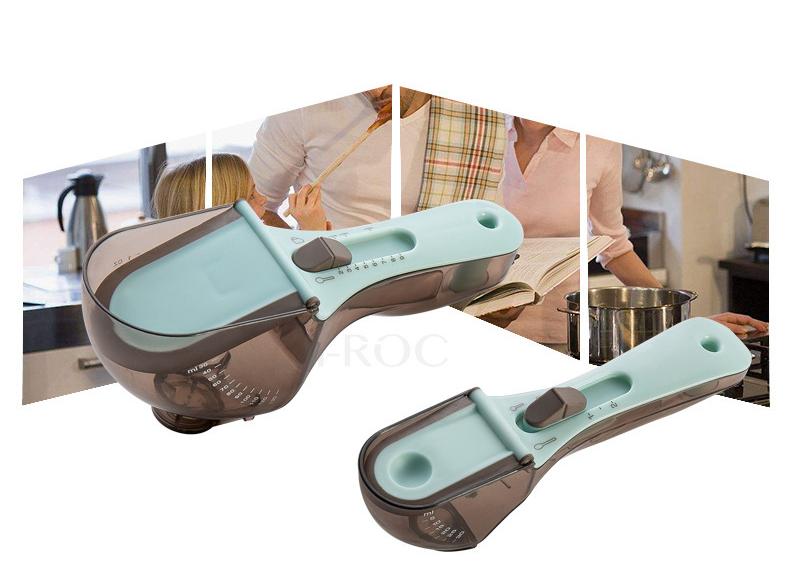 Adjustable measuring spoon, baking plastic measuring spoon, kitchen tool plastic graduated measuring spoon, adjustable measuring spoon set