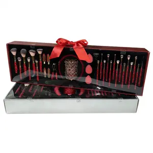 32Pcs Diamond Makeup Brushes Set Luxury Sparkling Cosmetic Brushes Gift Box Professional Makeup Tools for Women Girls Beauty Supplies
